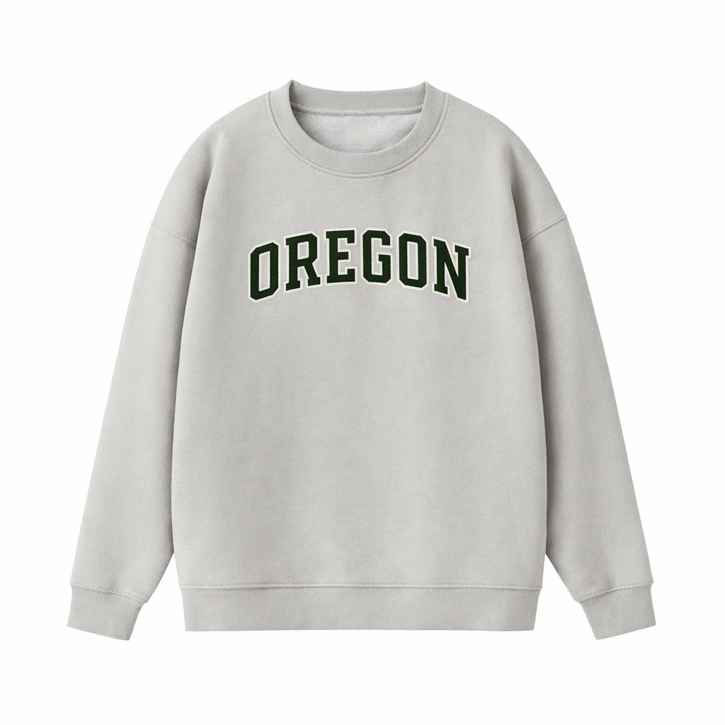 Collection 1 Oregon Essential Heavyweight Crewneck Sweatshirt - Gray front