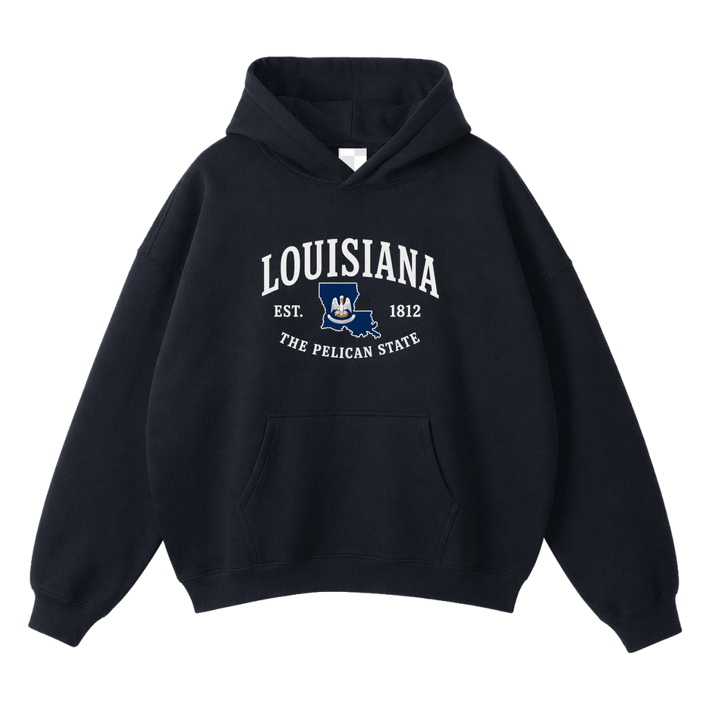 Collection 8 Louisiana Oversize Fleeced Hoodie - Black front