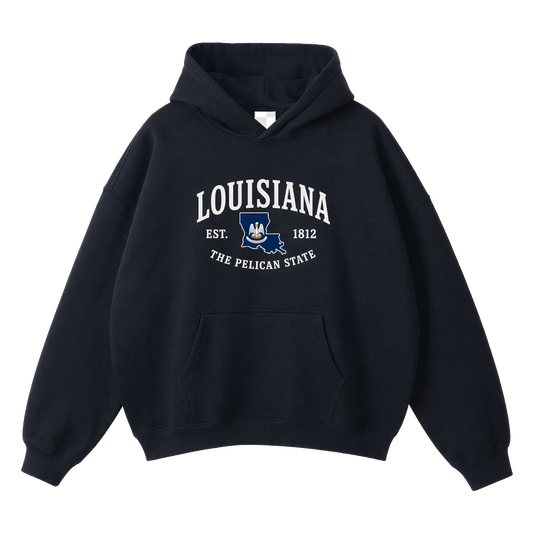 Collection 8 Louisiana Oversize Fleeced Hoodie - Black front