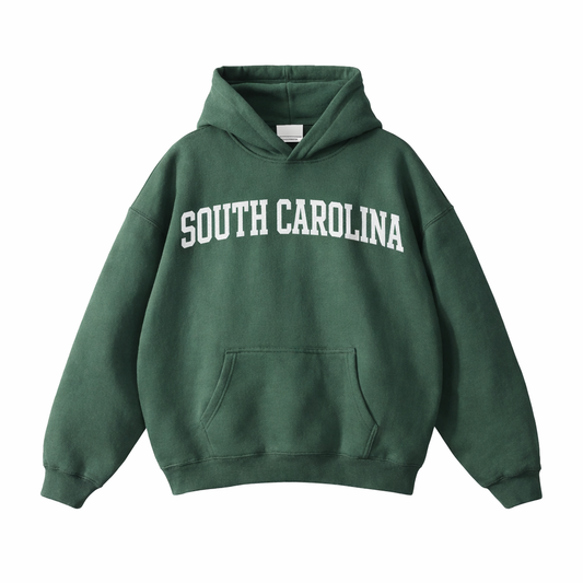 Collection 1 South Carolina Oversize Fleeced Hoodie - Eden Green front