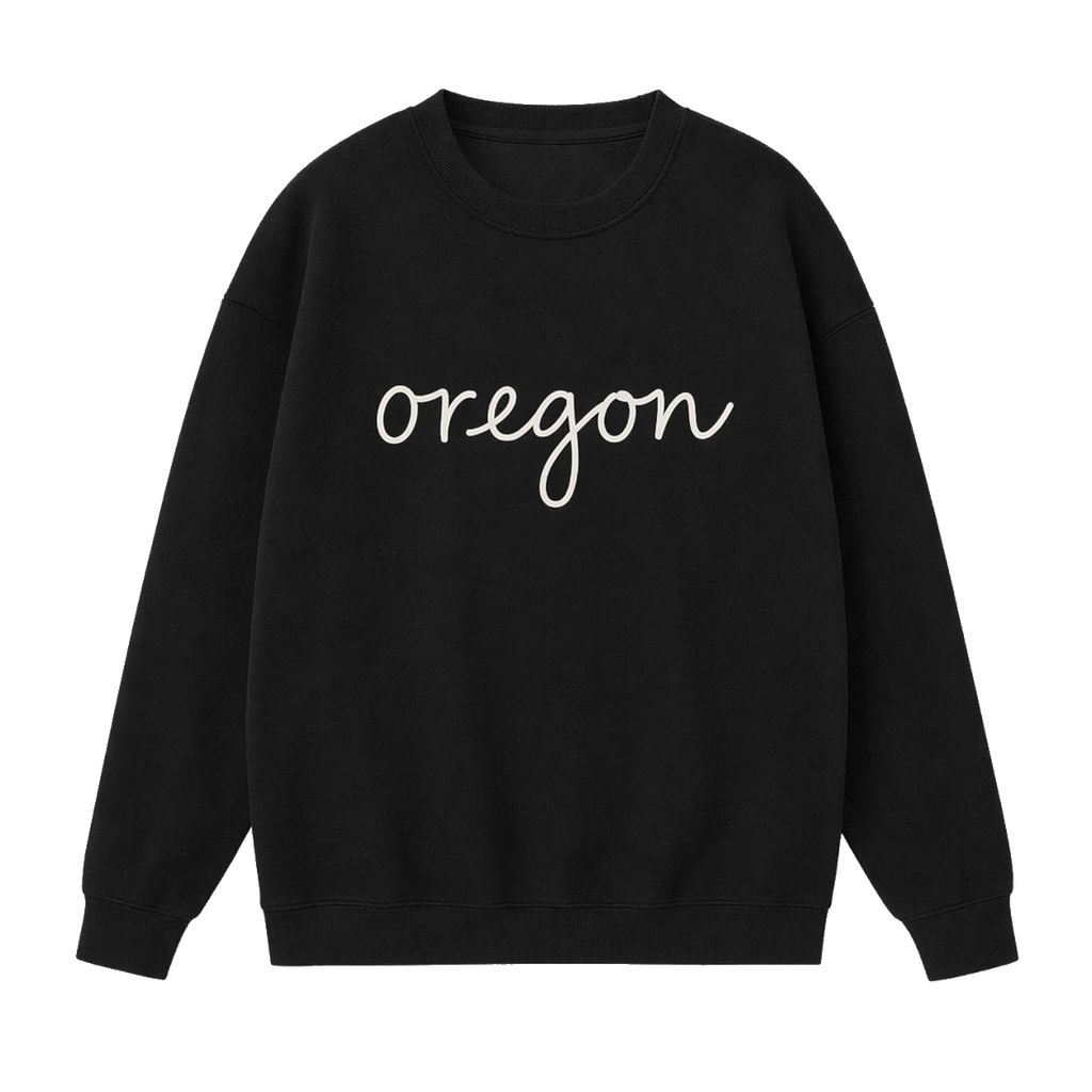 Collection 3 Oregon Essential Heavyweight Crewneck Sweatshirt - Black front