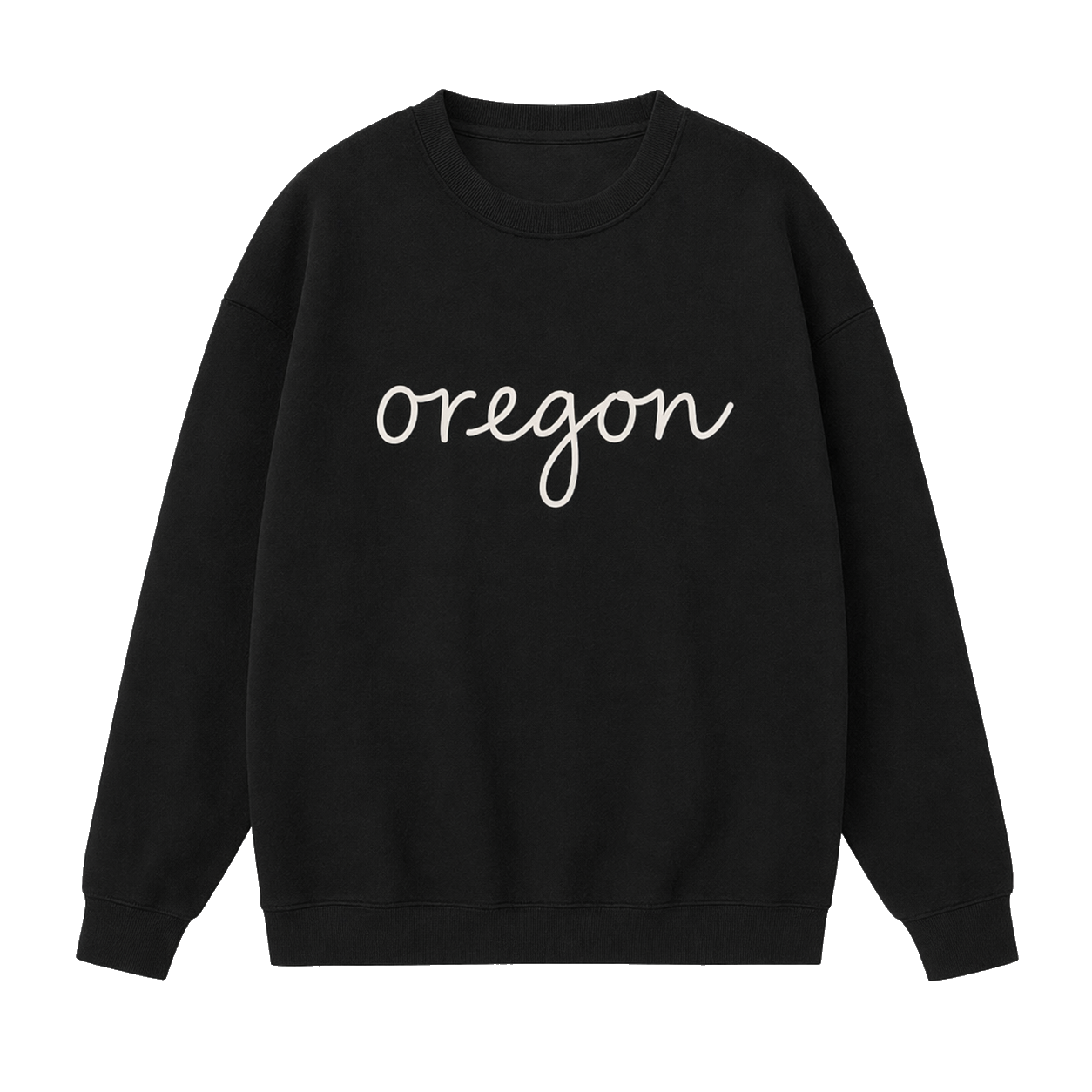 Collection 3 Oregon Essential Heavyweight Crewneck Sweatshirt - Black front