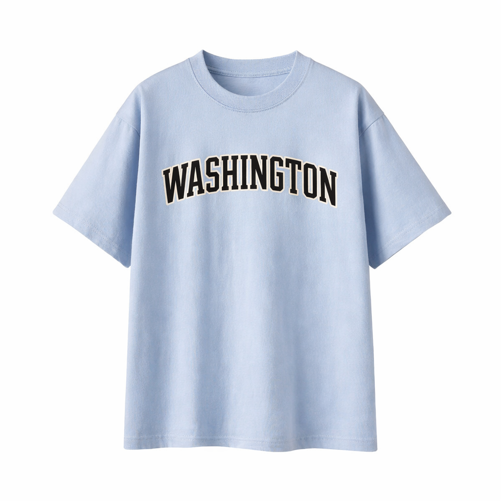 Collection 1 Washington Essential Cotton T-Shirt - Light Blue front