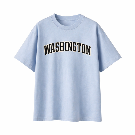 Collection 1 Washington Essential Cotton T-Shirt - Light Blue front