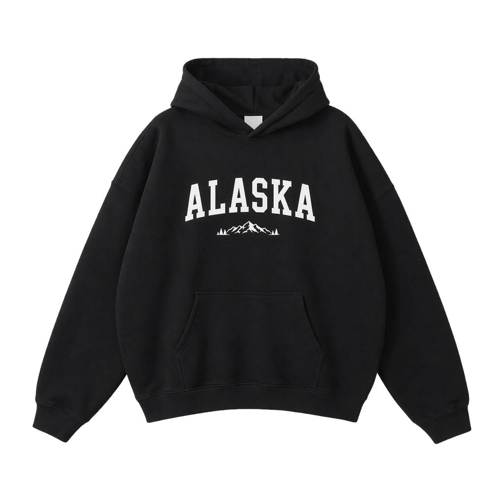 Collection 9 Alaska Oversize Fleeced Hoodie - Black front