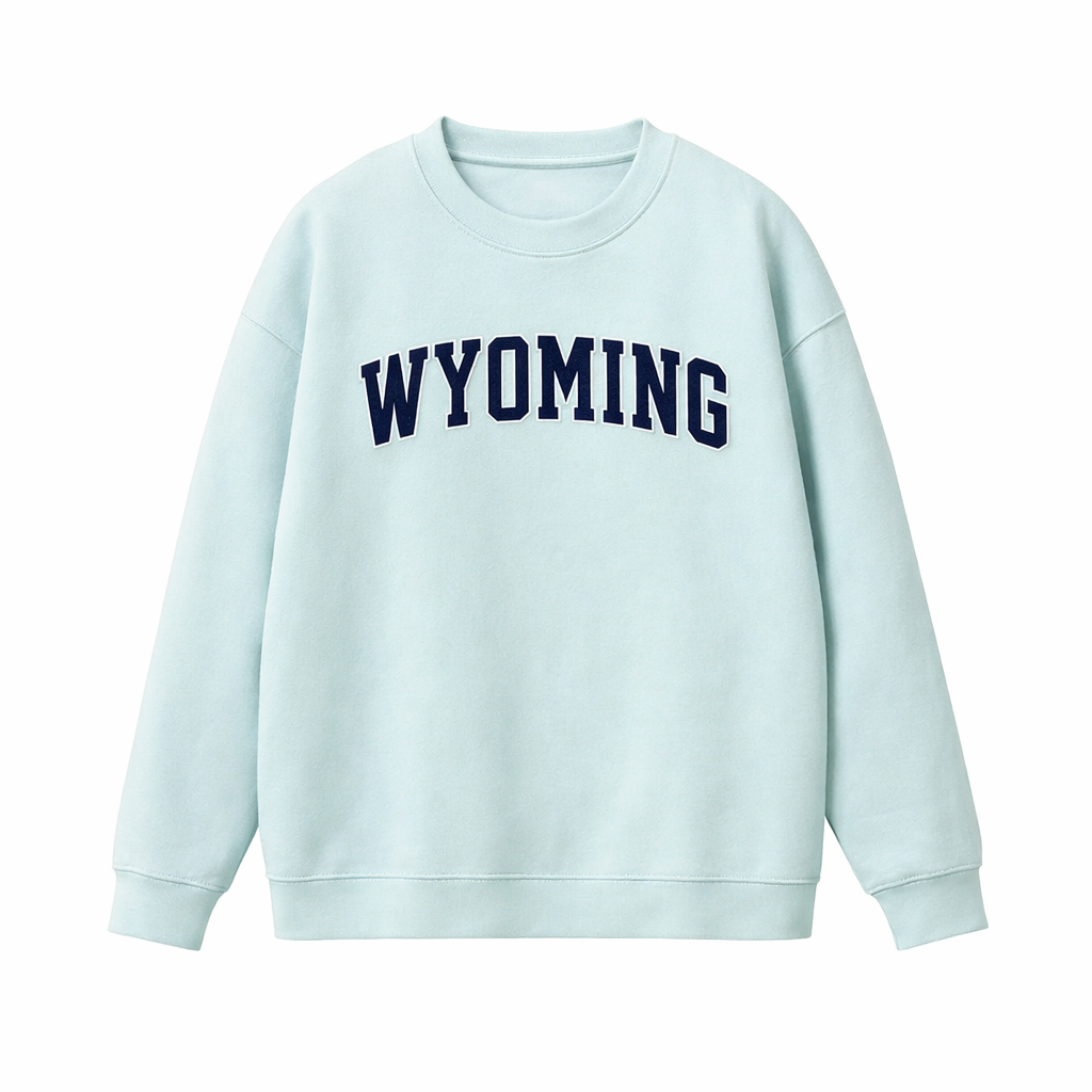 Collection 1 Wyoming Essential Heavyweight Crewneck Sweatshirt - Water Blue front