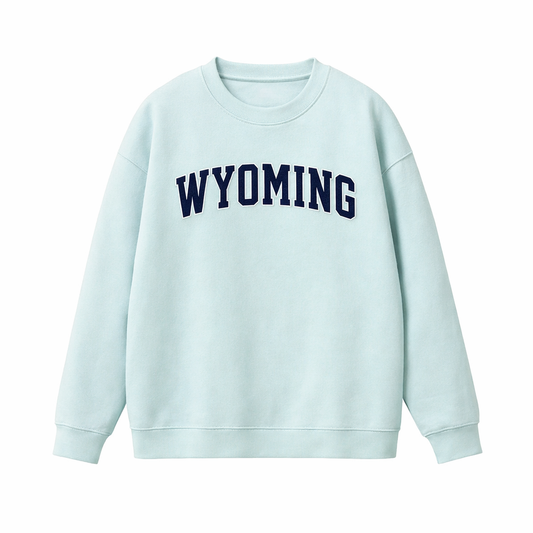 Collection 1 Wyoming Essential Heavyweight Crewneck Sweatshirt - Water Blue front