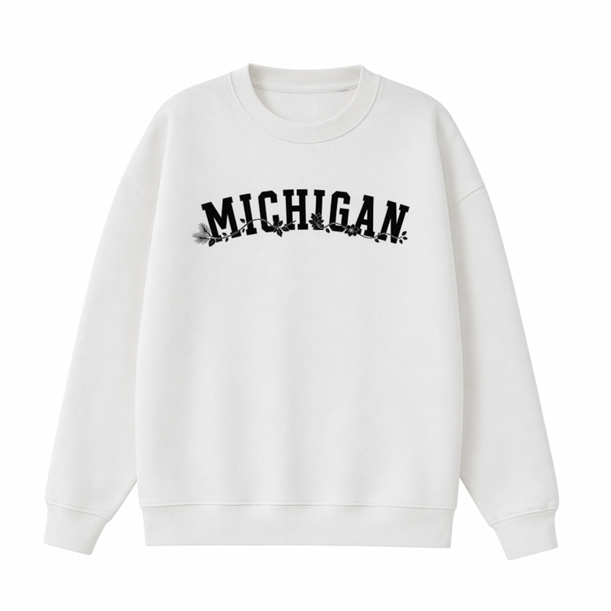 Collection 10 Michigan Essential Heavyweight Crewneck Sweatshirt - White front