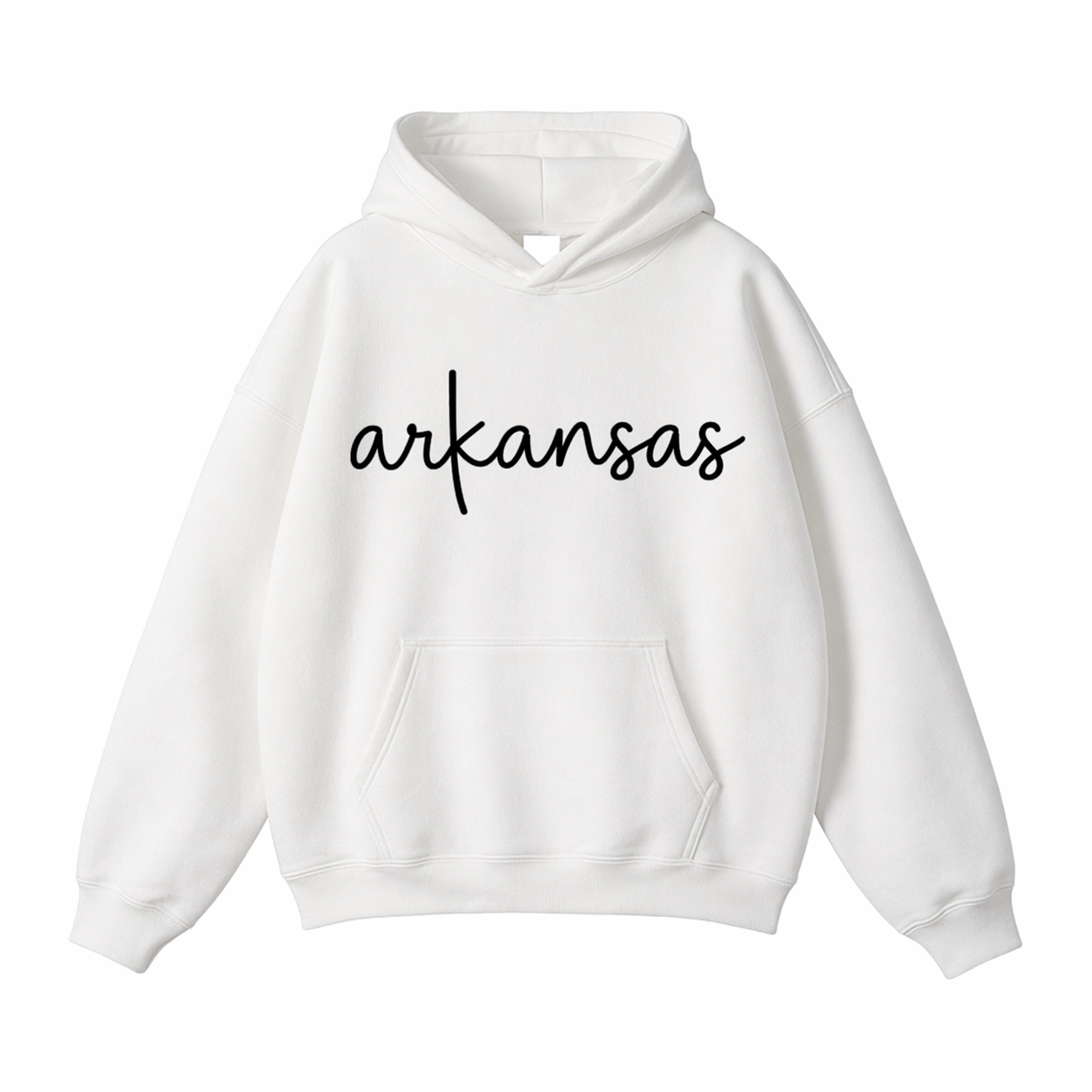 Collection 3 Arkansas Oversize Fleeced Hoodie - White front