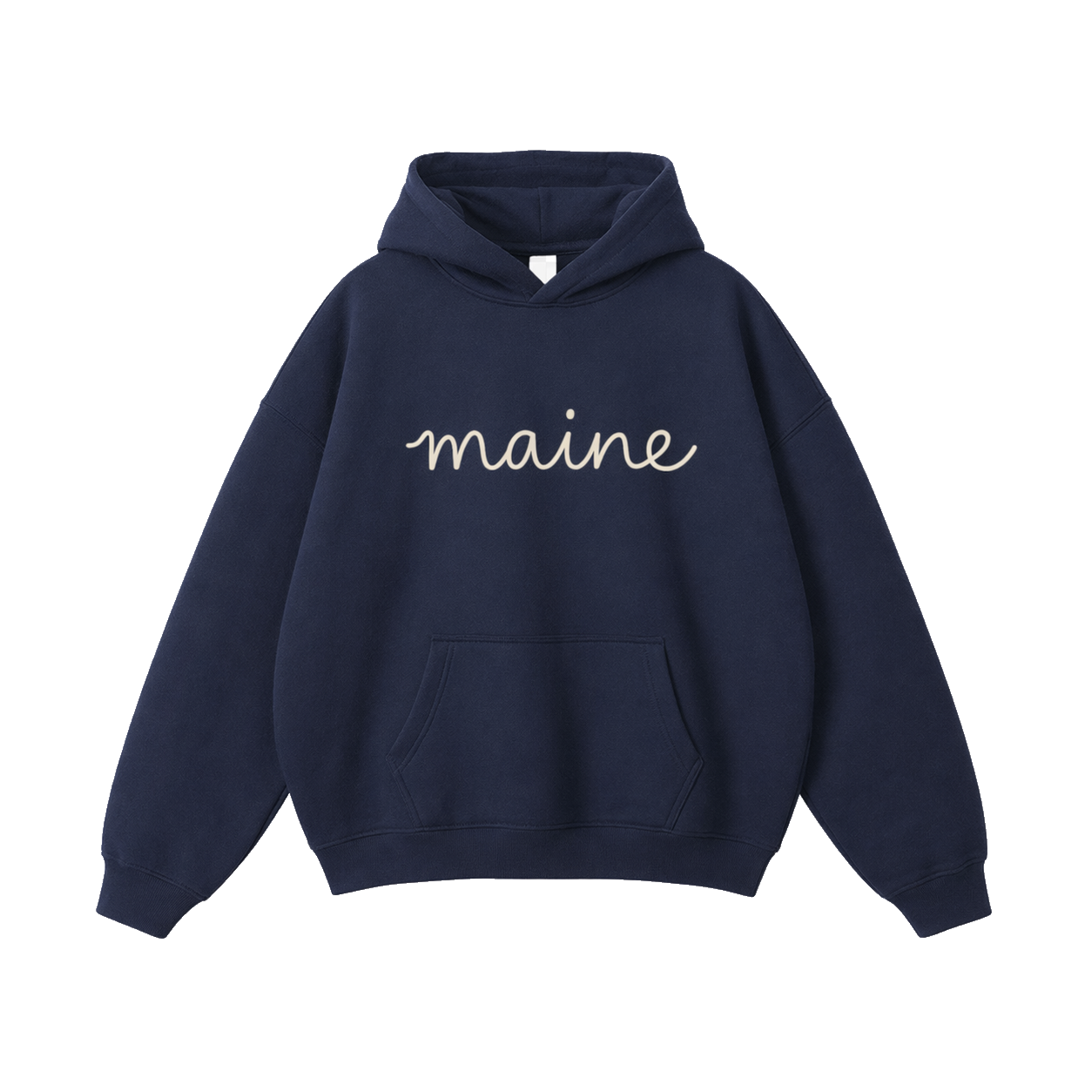Collection 3 Maine Oversize Fleeced Hoodie - Navy Blue front