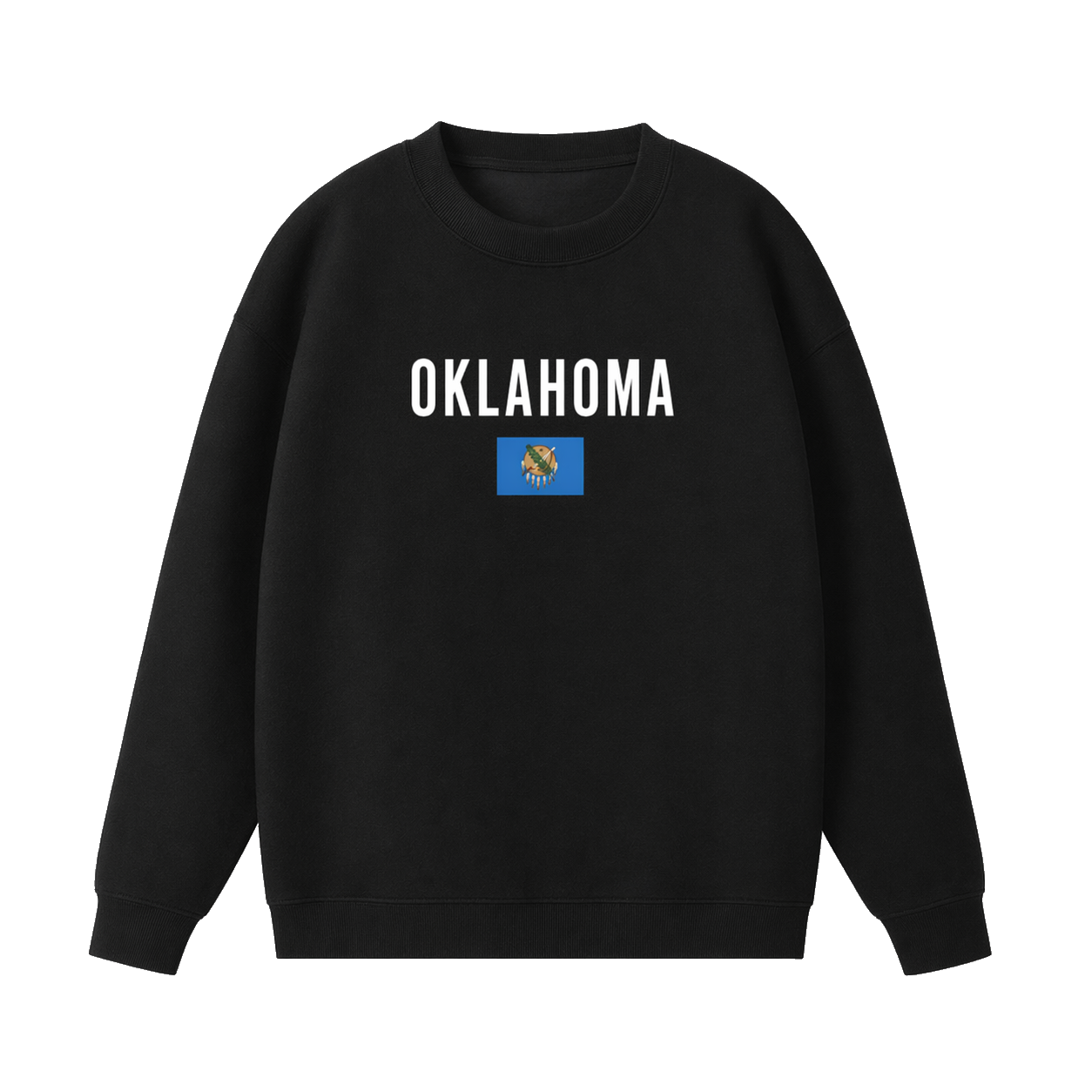 Collection 7 Oklahoma Essential Heavyweight Crewneck Sweatshirt - Black front