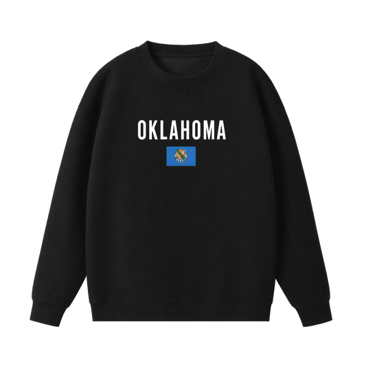 Collection 7 Oklahoma Essential Heavyweight Crewneck Sweatshirt - Black front