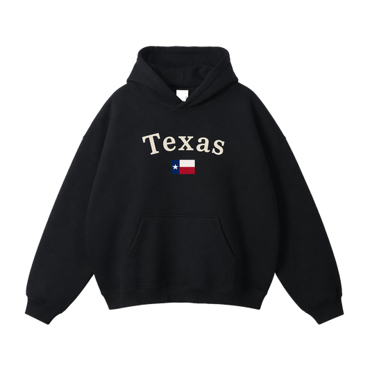 Collection 6 Texas Oversize Fleeced Hoodie - Black front