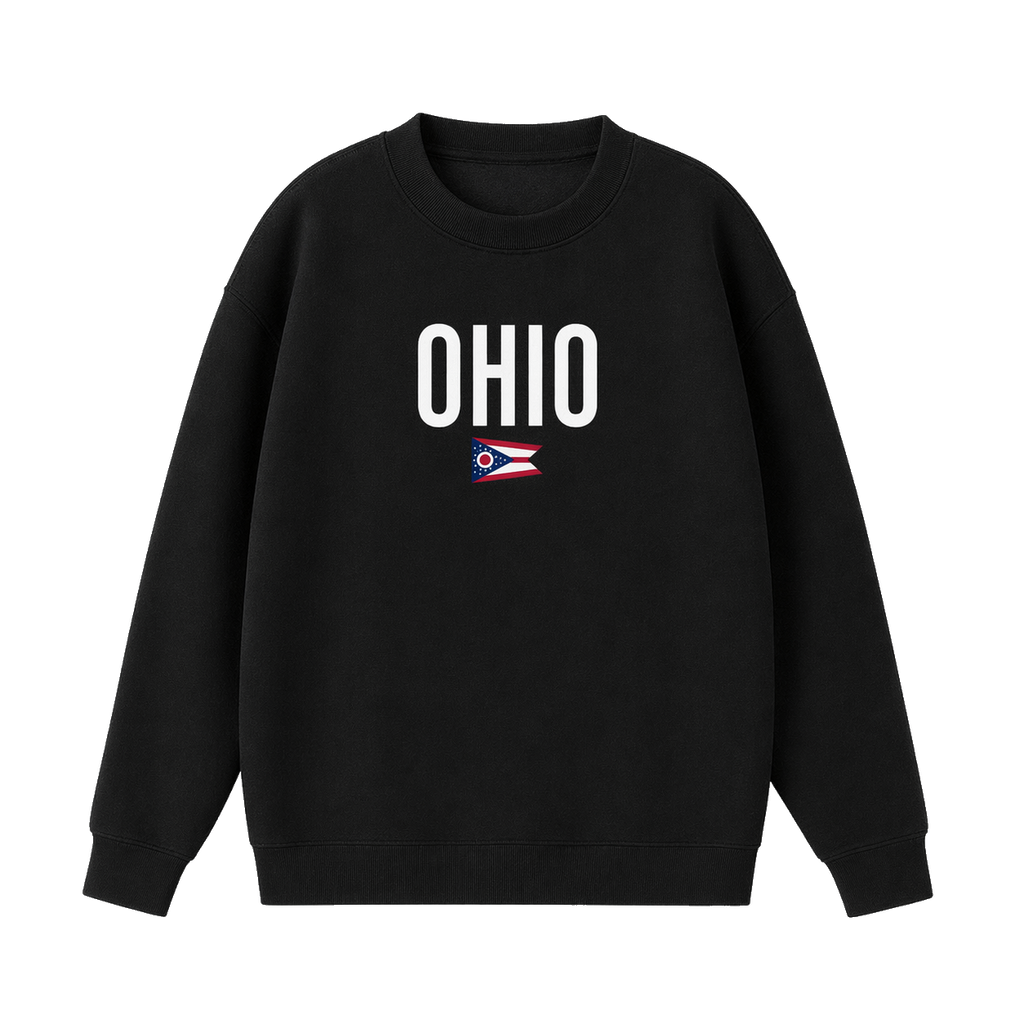 Collection 7 Ohio Essential Heavyweight Crewneck Sweatshirt - Black front