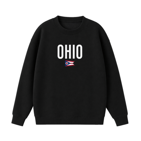 Collection 7 Ohio Essential Heavyweight Crewneck Sweatshirt - Black front