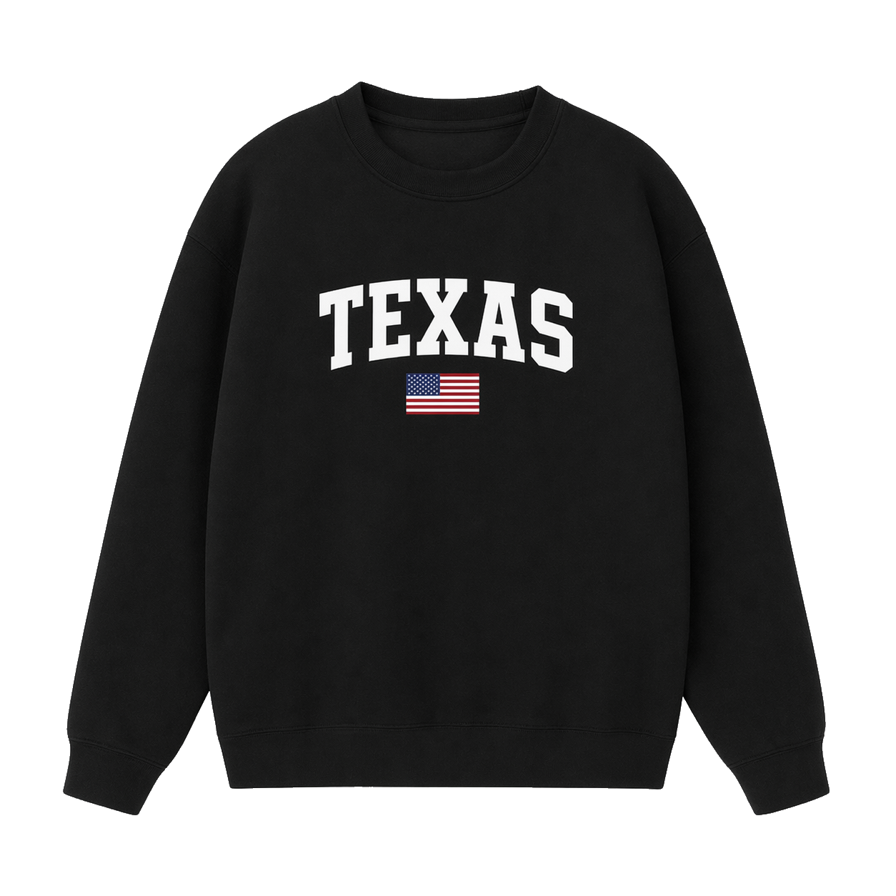Collection 2 Texas Essential Heavyweight Crewneck Sweatshirt - Black front