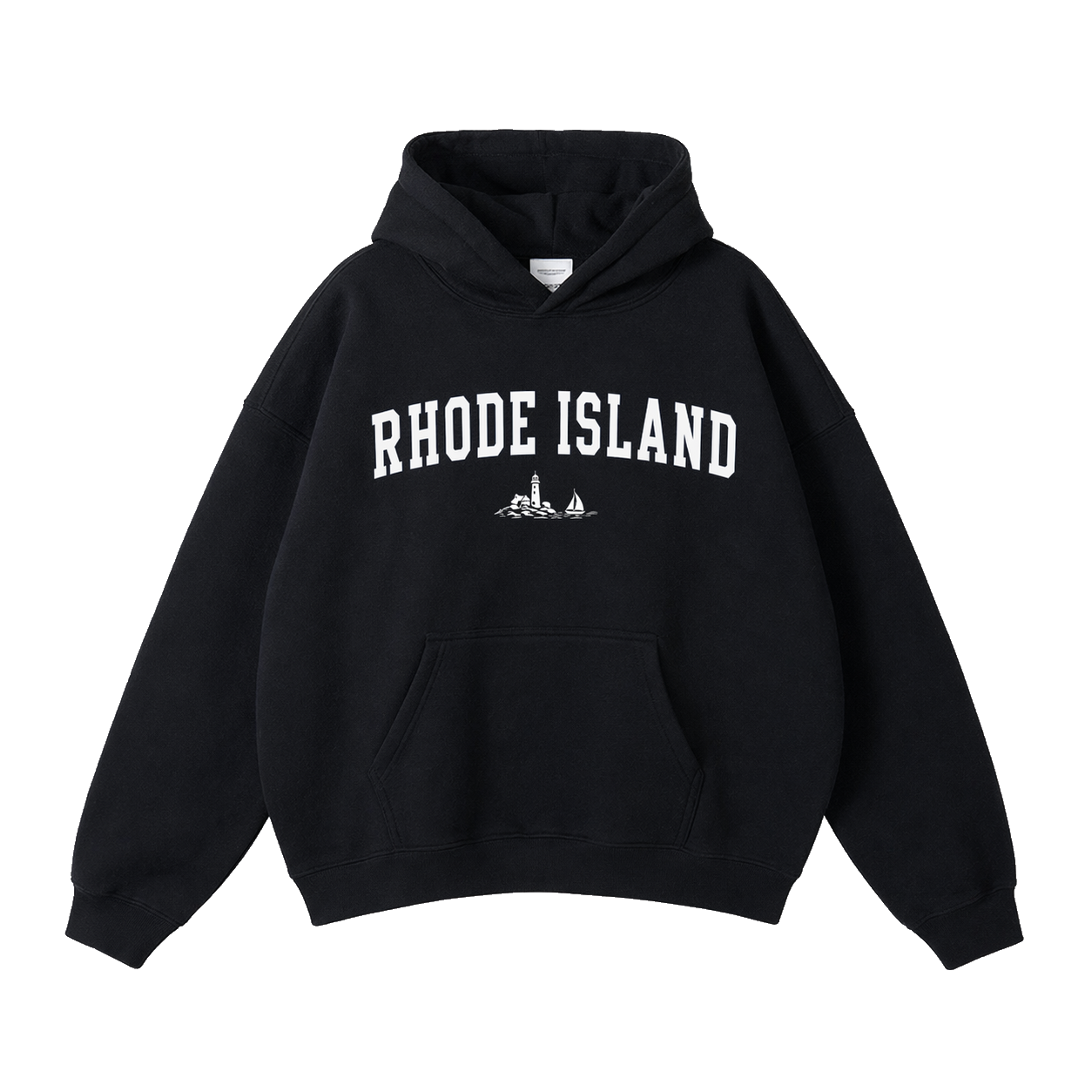 Collection 9 Rhode Island Oversize Fleeced Hoodie - Black front