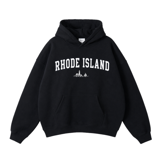 Collection 9 Rhode Island Oversize Fleeced Hoodie - Black front