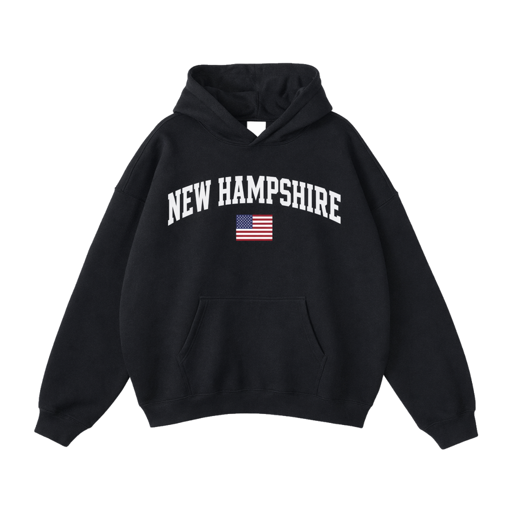 Collection 2 New Hampshire Oversize Fleeced Hoodie - Black front