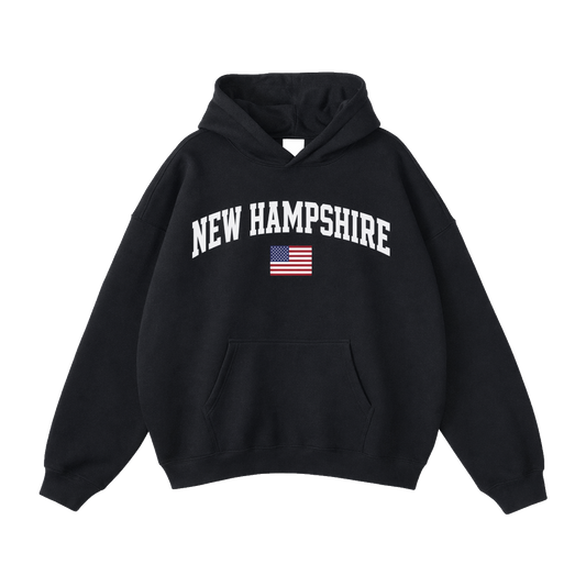 Collection 2 New Hampshire Oversize Fleeced Hoodie - Black front