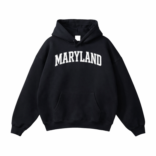 Collection 1 Maryland Oversize Fleeced Hoodie - Black front