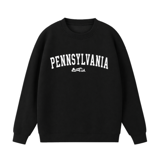 Collection 9 Pennsylvania Essential Heavyweight Crewneck Sweatshirt - Black front
