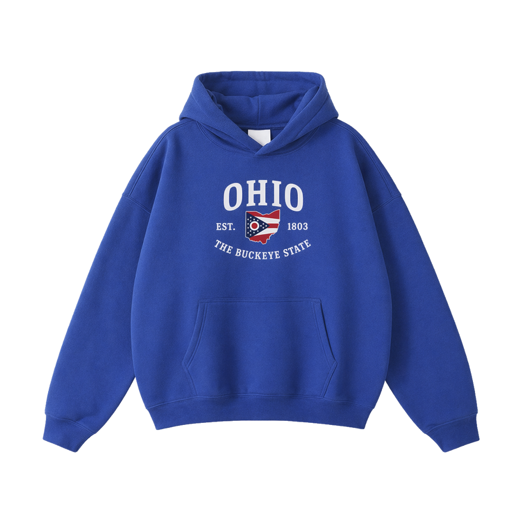 Collection 8 Ohio Oversize Fleeced Hoodie - Klein Blue front