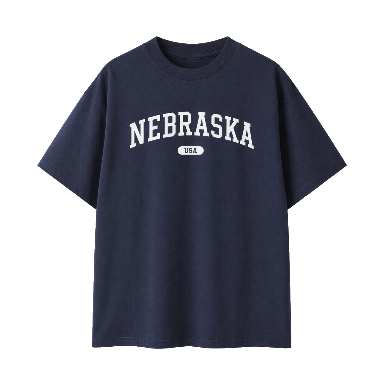 Collection 4 Nebraska Essential Cotton T-Shirt - Navy Blue front