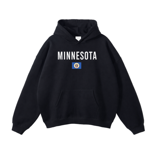 Collection 7 Minnesota Oversize Fleeced Hoodie - Black front