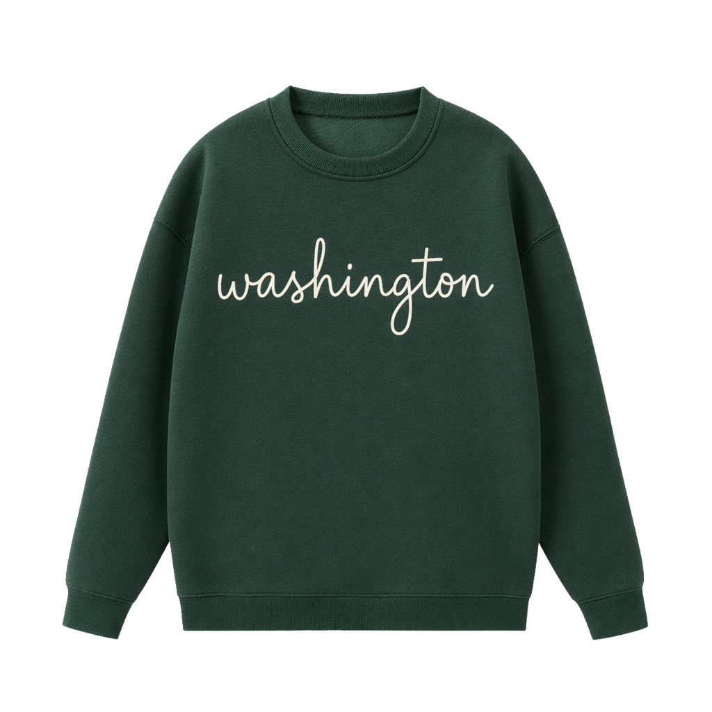 Collection 3 Washington Essential Heavyweight Crewneck Sweatshirt - Dark Green front