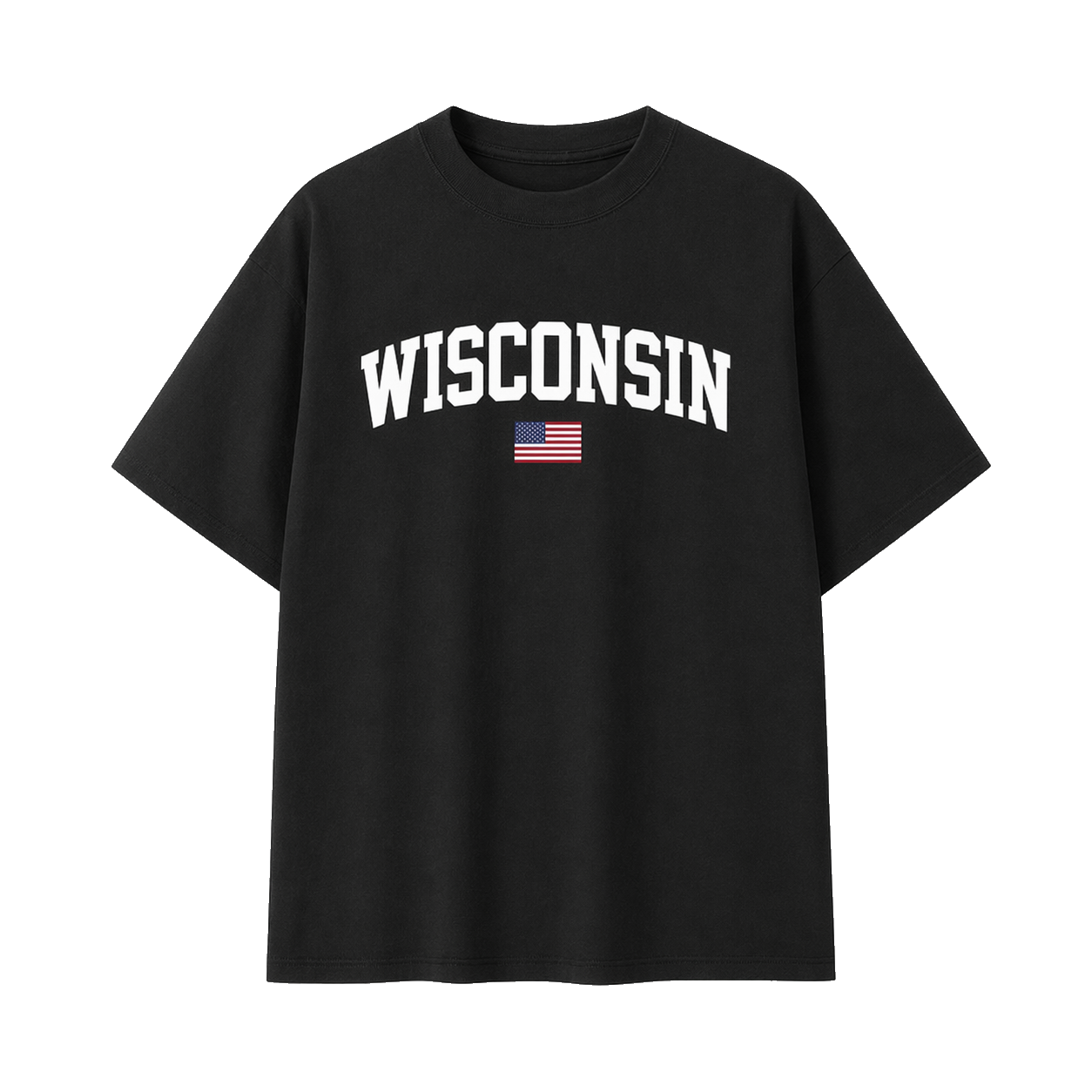 Collection 2 Wisconsin Essential Cotton T-Shirt - Black front