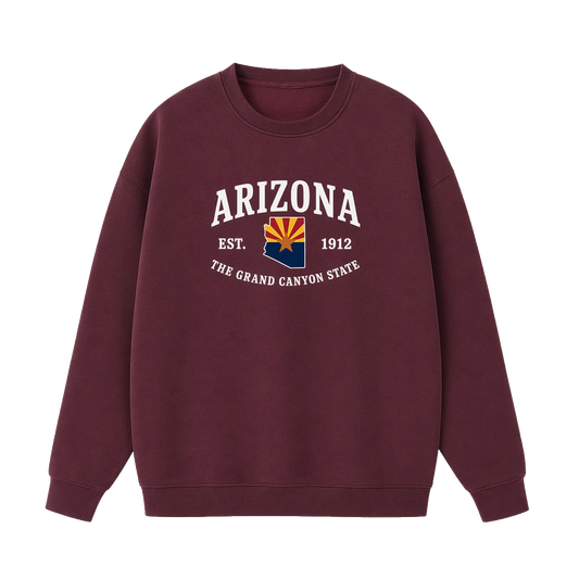 Collection 8 Arizona Essential Heavyweight Crewneck Sweatshirt - Dull Red front