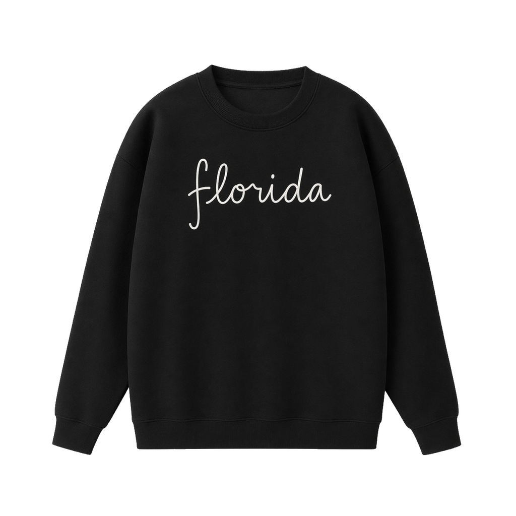 Collection 3 Florida Essential Heavyweight Crewneck Sweatshirt - Black front