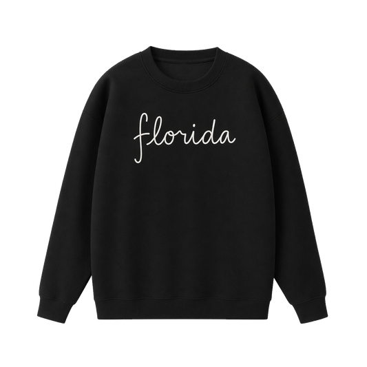Collection 3 Florida Essential Heavyweight Crewneck Sweatshirt - Black front