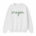 Collection 3 Oregon Essential Heavyweight Crewneck Sweatshirt - White front