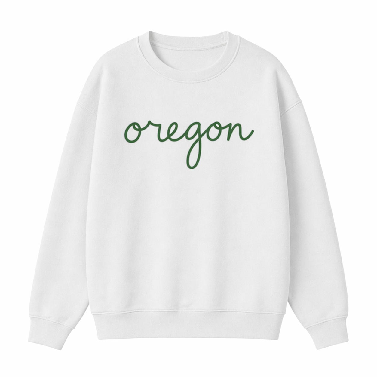 Collection 3 Oregon Essential Heavyweight Crewneck Sweatshirt - White front