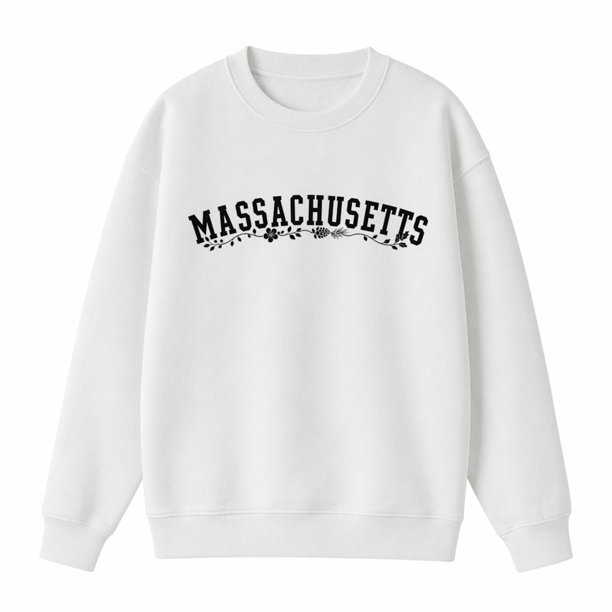 Collection 10 Massachusetts Essential Heavyweight Crewneck Sweatshirt - White front