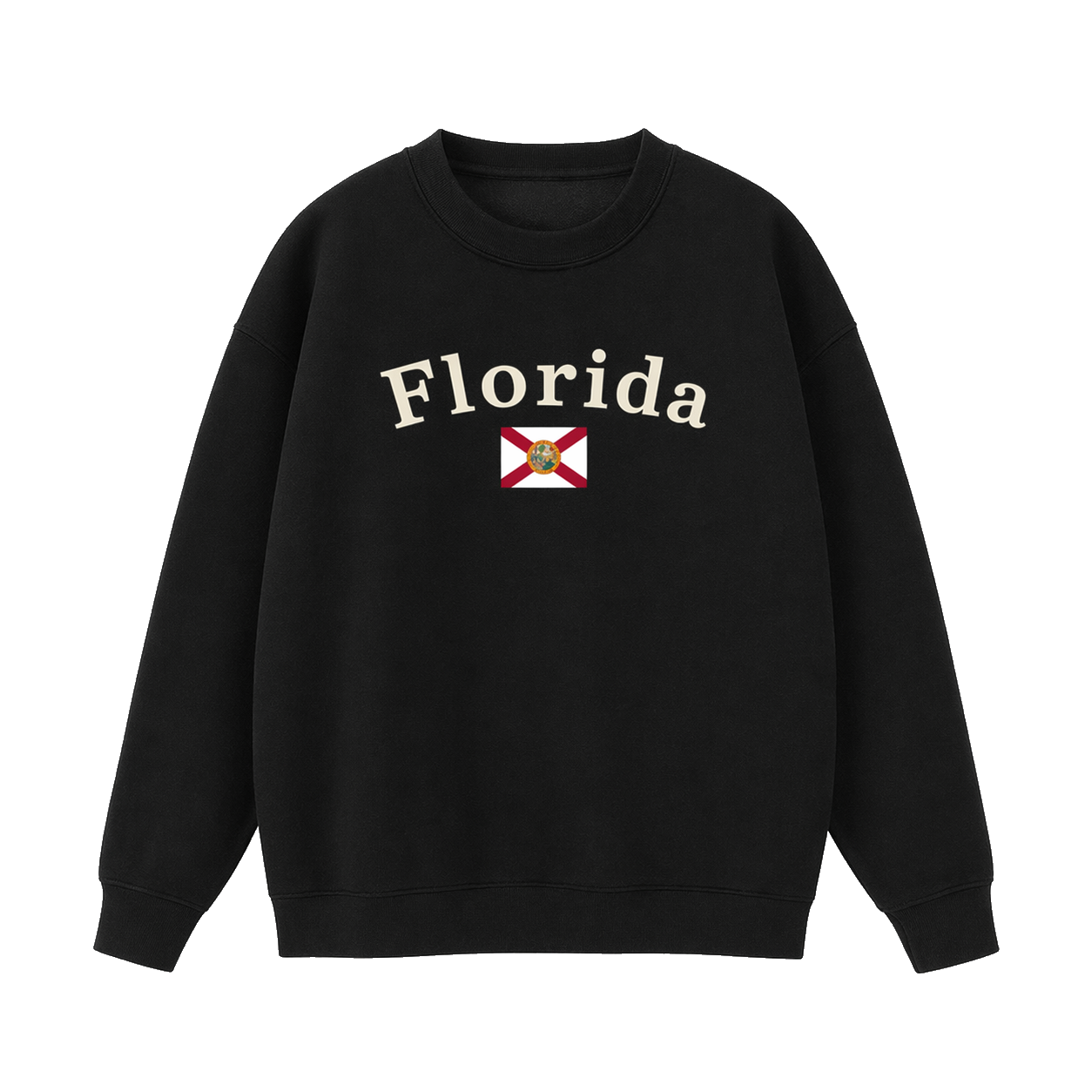 Collection 6 Florida Essential Heavyweight Crewneck Sweatshirt - Black front