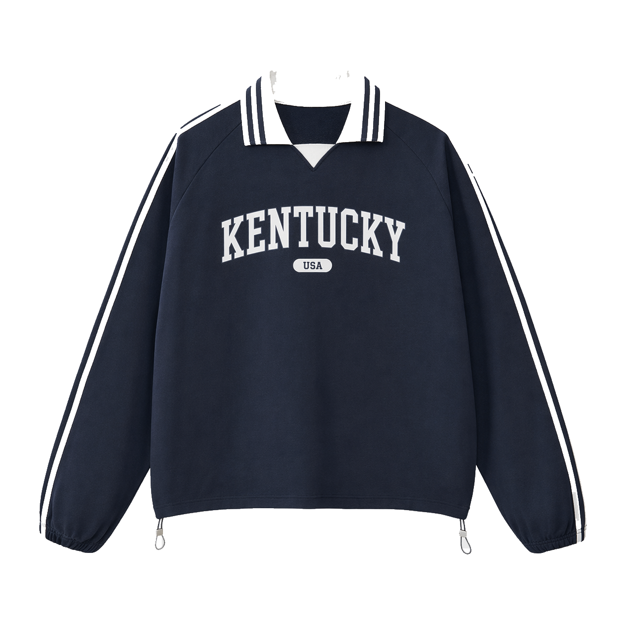 Collection 4 Kentucky Contrast Striped Lapel Collar Sweatshirt - Royal Blue front