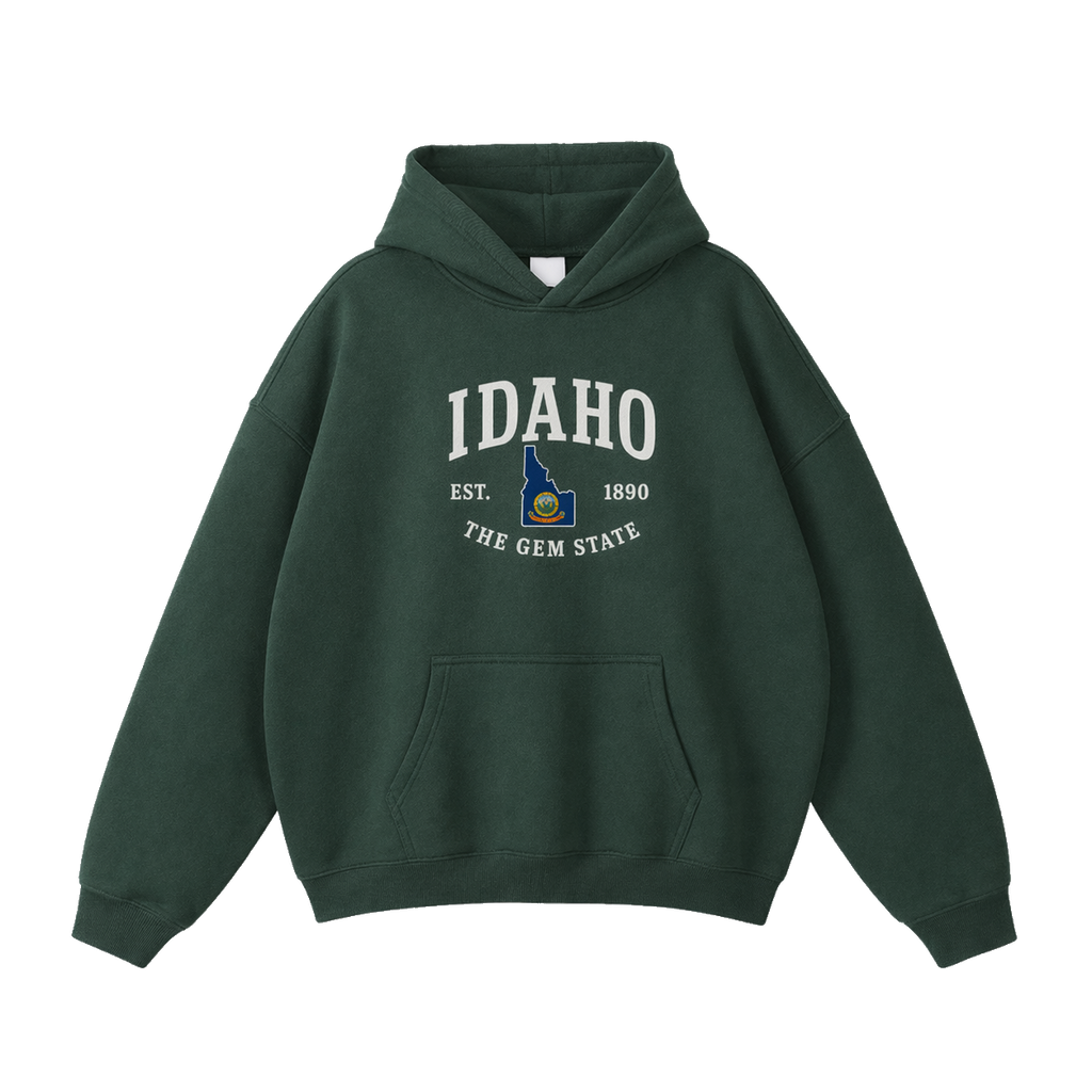 Collection 8 Idaho Oversize Fleeced Hoodie - Eden Green front