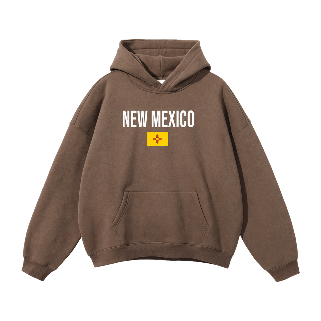 Collection 7 New Mexico Oversize Fleeced Hoodie - Brown front