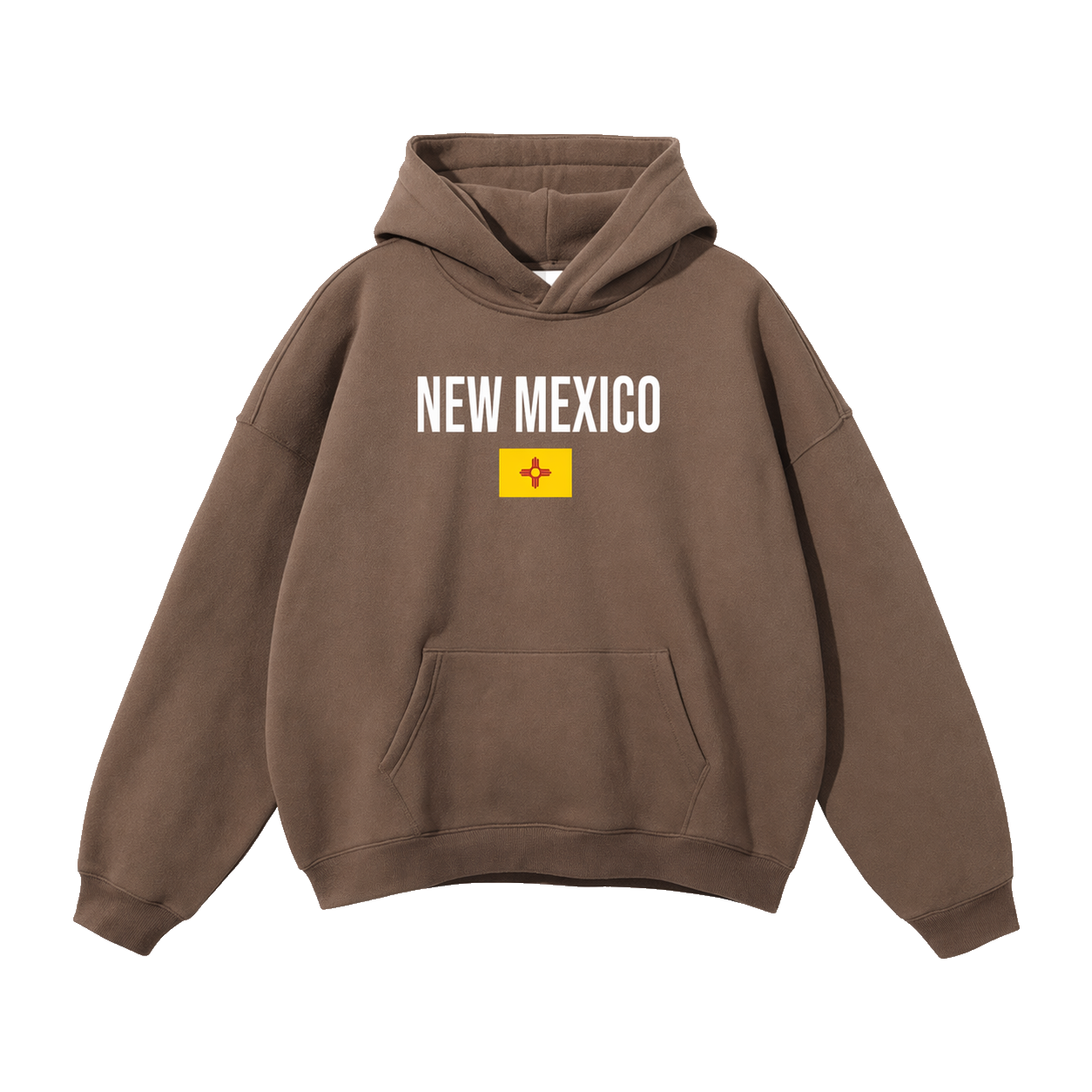 Collection 7 New Mexico Oversize Fleeced Hoodie - Brown front