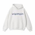 Collection 3 Wisconsin Oversize Fleeced Hoodie - White front