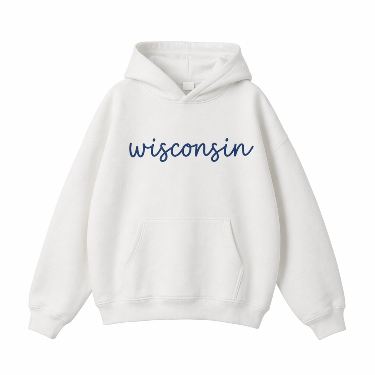 Collection 3 Wisconsin Oversize Fleeced Hoodie - White front