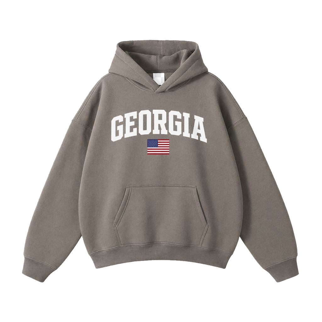 Collection 2 Georgia Oversize Fleeced Hoodie - Gray Coffee front