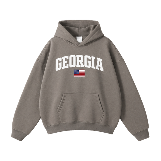 Collection 2 Georgia Oversize Fleeced Hoodie - Gray Coffee front
