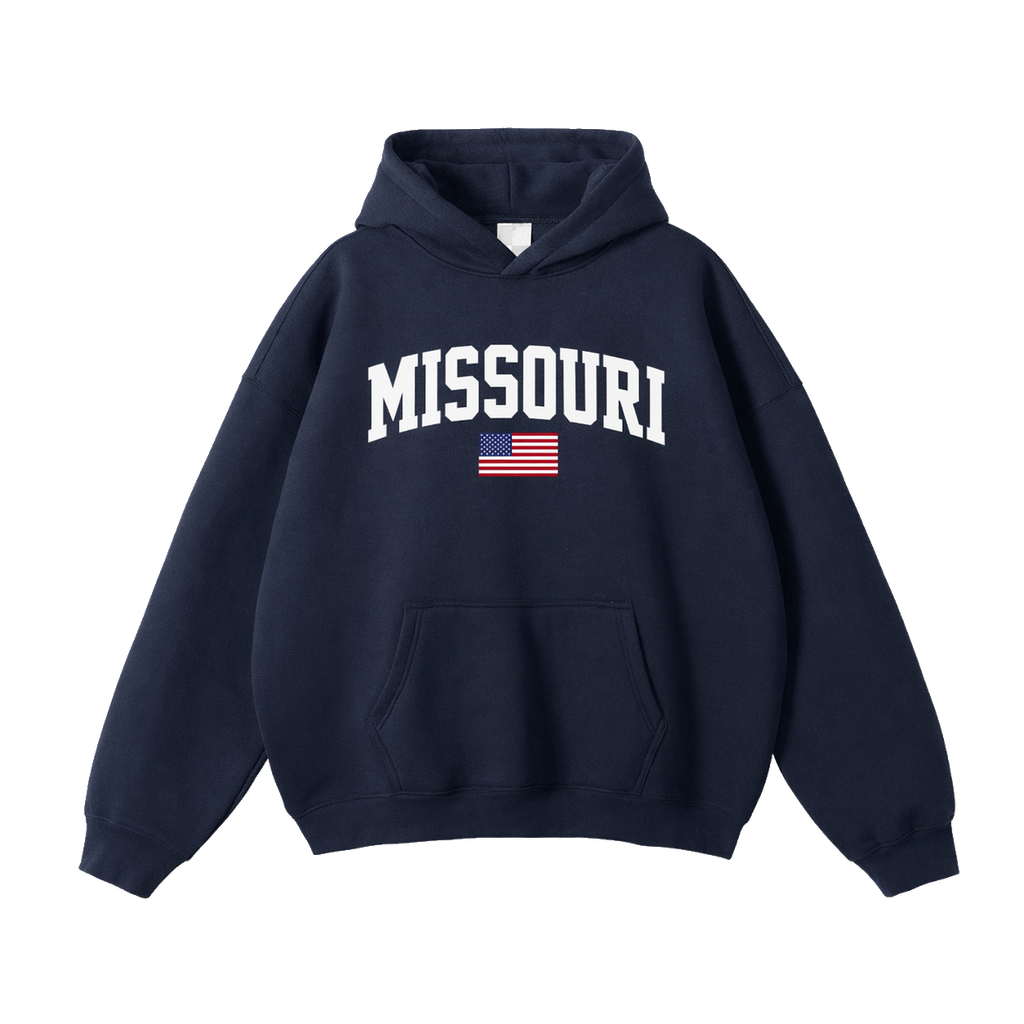 Collection 2 Missouri Oversize Fleeced Hoodie - Navy Blue front