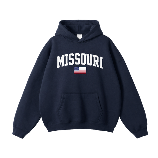 Collection 2 Missouri Oversize Fleeced Hoodie - Navy Blue front