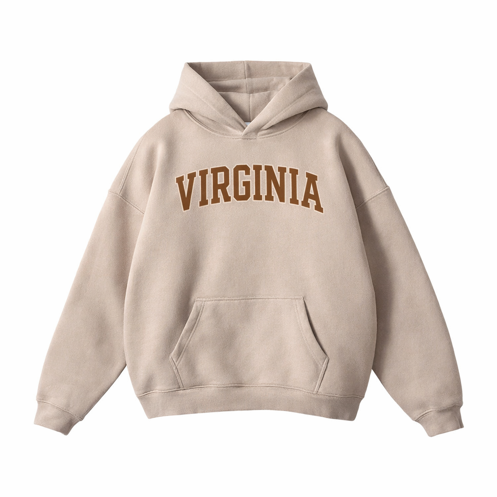 Collection 1 Virginia Oversize Fleeced Hoodie - Gray Apricot front