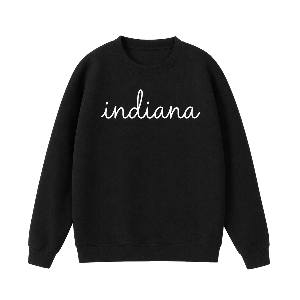 Collection 3 Indiana Essential Heavyweight Crewneck Sweatshirt - Black front